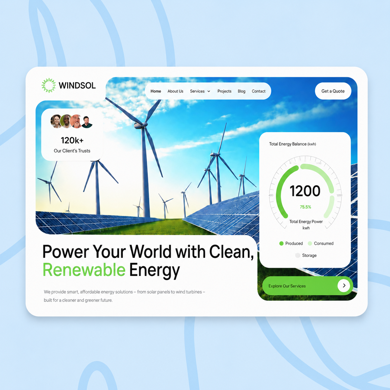 Green & Renewable Energy website design 05